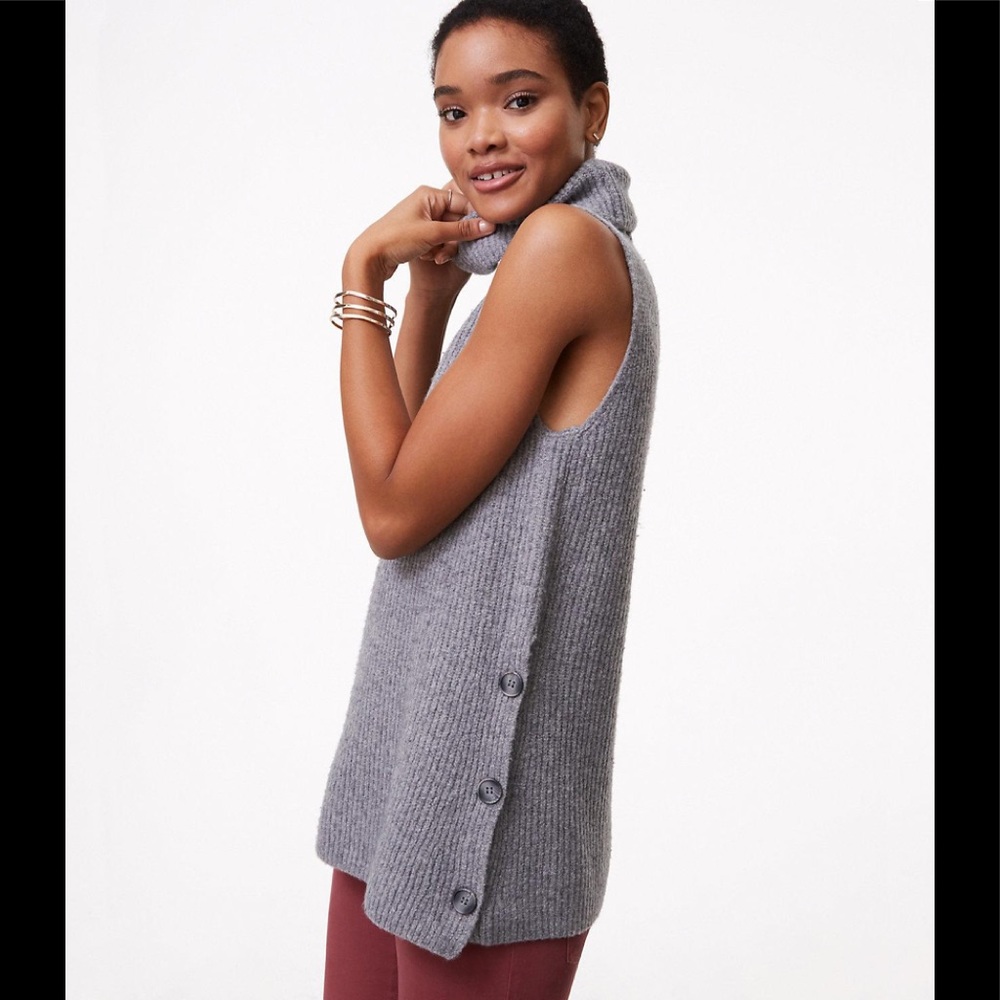 Loft Side Button Sweater Tunic